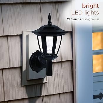 ライト・ランタン LOCKFIELDEQUIPMENT EDISHINE 12.8 in. Black Motion Sensing Dusk to Dawn Outdoor